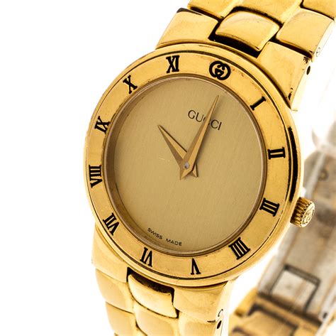 gucci gold watches|gucci watch gold plated.